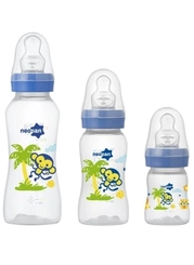 Kit 3 Mamadeiras Neopan Ortodôntica Decorada Azul