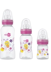 Kit com 3 Mamadeiras Rosa Neopan
