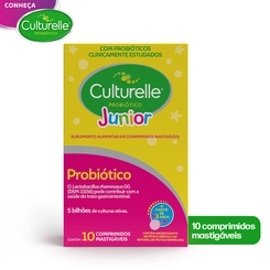 Culturelle Junior Probiótico 10 Comprimidos Mastigáveis sabor Frutas Vermelhas