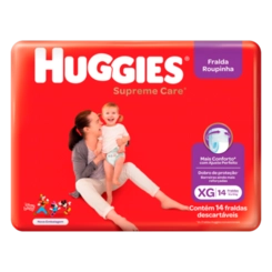 Fralda Roupinha Huggies Supreme Care Xg com 14 Unidades