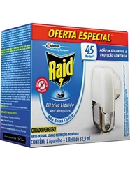 Repelente Elétrico+Refil 45 Noites 32,9ml - RAID