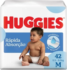 Fralda huggies Rápida Absorção M 42 unidades