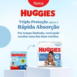 Fralda huggies Rápida Absorção M 42 unidades