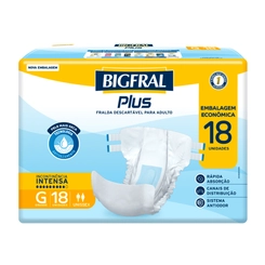 Fralda Geriátrica Bigfral Regular Plus G 18Un