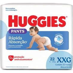 Fralda Huggies Rápida Absorção XXG 22 UNIDADES