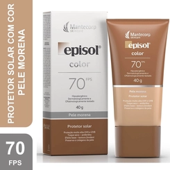 Protetor Solar Facial Episol Color Pele Morena Fps 70 40G