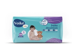 Fralda Infantil Voiké Baby Tamanho XXG com 14 unidades