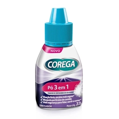 Pó Fixador de Dentadura Corega 3 em 1 Sem Sabor 22g