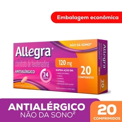 Antialérgico Allegra 120Mg Sanofi Com 20 Comprimidos