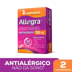 Antialérgico Allegra 120Mg Sanofi Com 2 Comprimidos