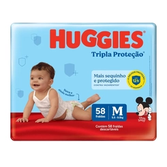 Fralda Huggies Tripla Proteção M 58 unidades