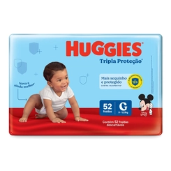 Fralda Huggies Rápida Absorção G 52 Unidades