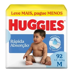 Fralda Huggies Rápida Absorção M 92 Unidades