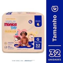 FRALDA TURMA DA MONICA BABY PREMIUM ECONOMICA G 32UNIDADES