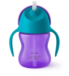 COPO AVENT C/CANUD CURV AZUL ROX 200ML