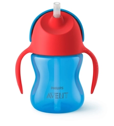 COPO AVENT C/CANUD CURV AZUL VER 260ML