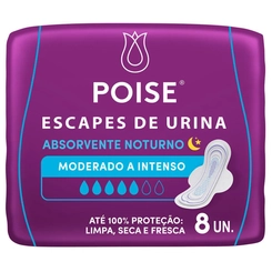 ABSORVENTES POISE NOTURNO COM ABA 8 UNIDADES