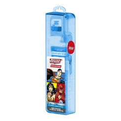 KIT ESTOJO DENTALCLEN HEROIS LIGA DA JUSTICA 50G