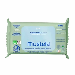 MUSTELA TOALHAS UMEDECIDAS COMPOSTÁVEIS COM PERFUME 60 UNIDADES